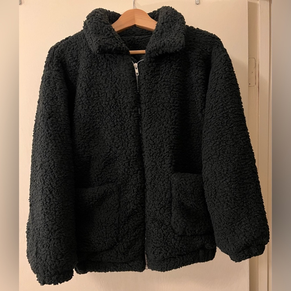 Black Sherpa/Teddy Coat Size XL